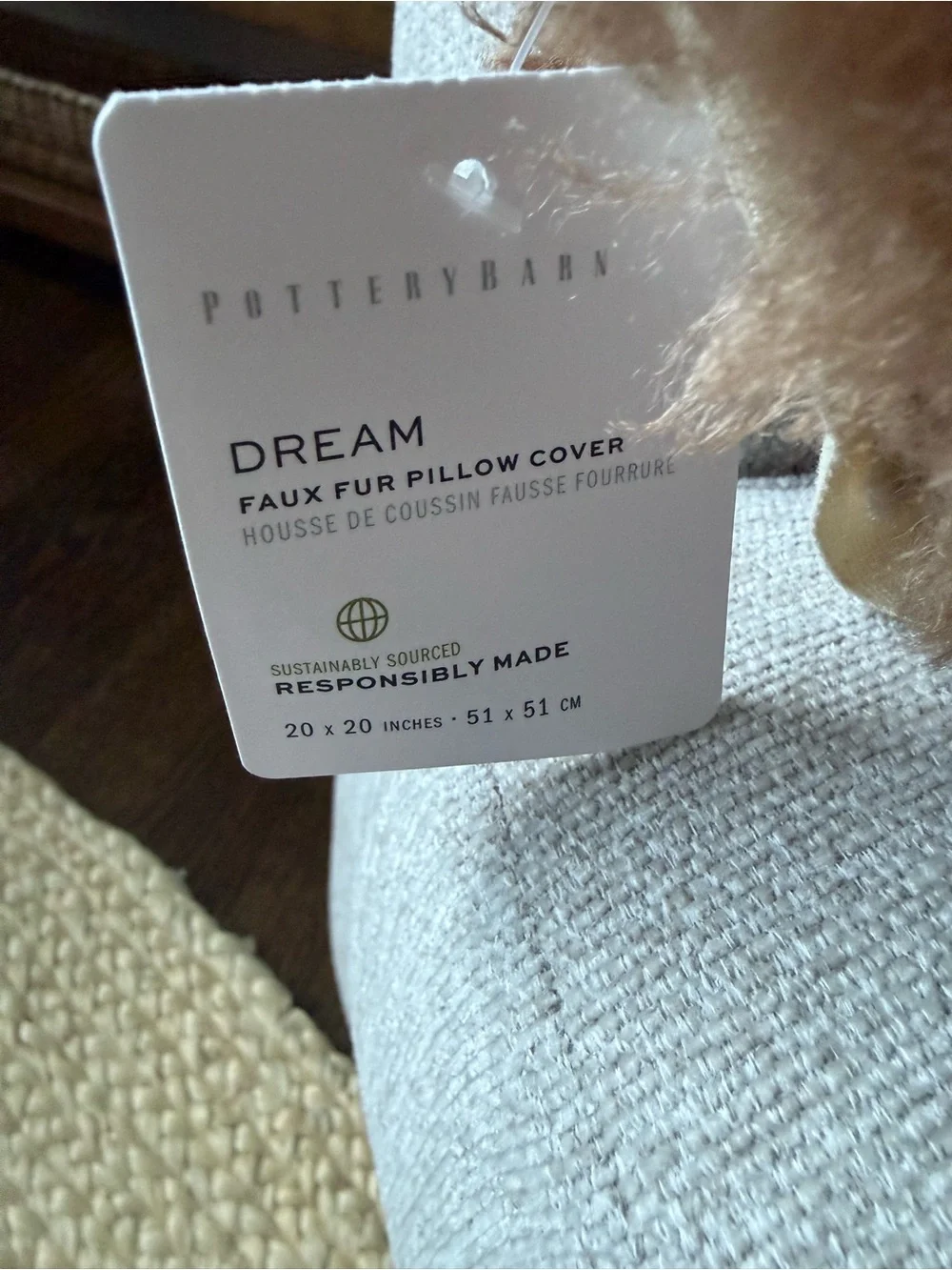 2 Pottery Barn Dream Faux Fur Pillow Covers in Cognac